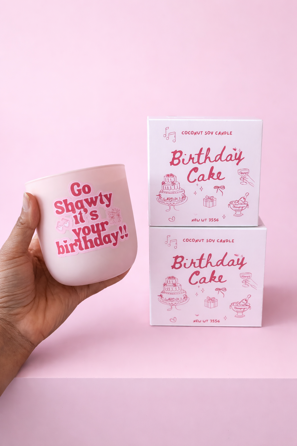 Birthday Cake Candle 355g – Coconut Soy Wax |  Dessert Scent | NZ Handmade Gift