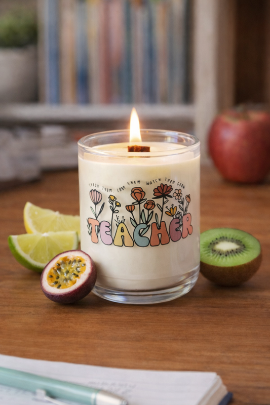 Teacher of the Year Candle 355g – Coconut Soy Wax Gift | NZ Made Teacher Appreciation Gift